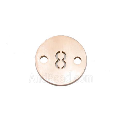 Stainless Steel Circle Number8 Connector Rose Gold
