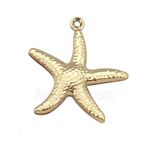 Stainless Steel Starfish Pendant Gold Plated