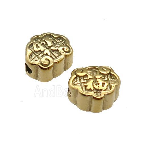 Stainless Steel Beads Fu Gold Plated