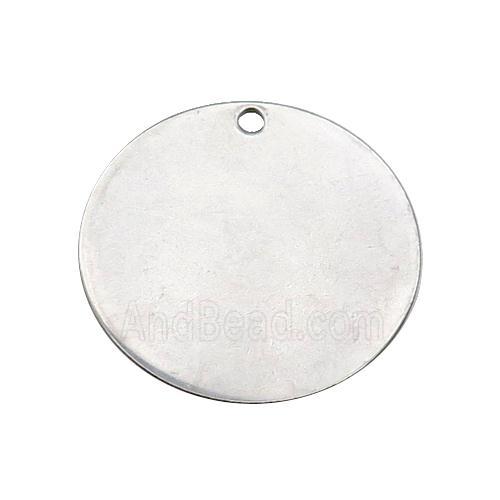 Raw Stainless Steel Circle Pendant
