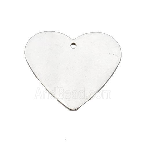 Raw Stainless Steel Heart Pendant
