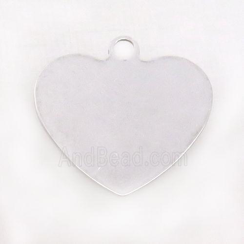 Raw Stainless Steel Heart Pendant