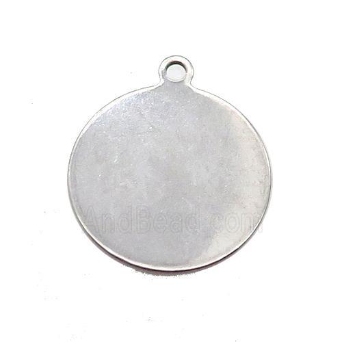 Raw Stainless Steel Circle Pendant