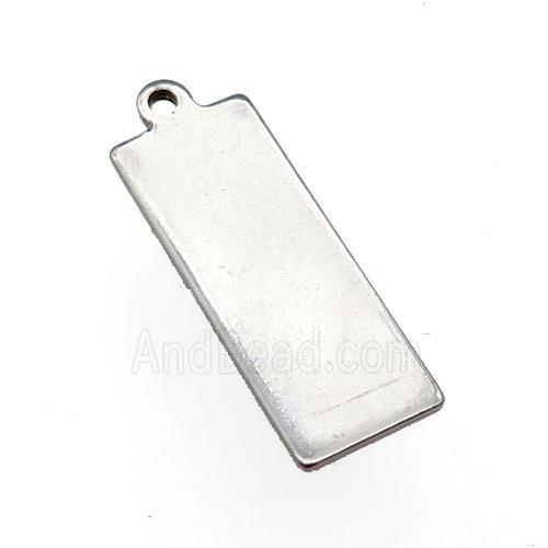 Raw Stainless Steel Rectangle Pendant