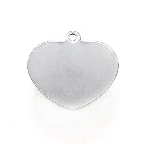 Raw Stainless Steel Heart Pendant