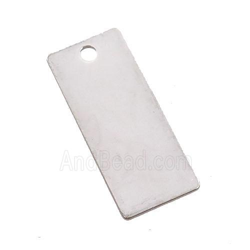 Raw Stainless Steel Rectangle Pendant
