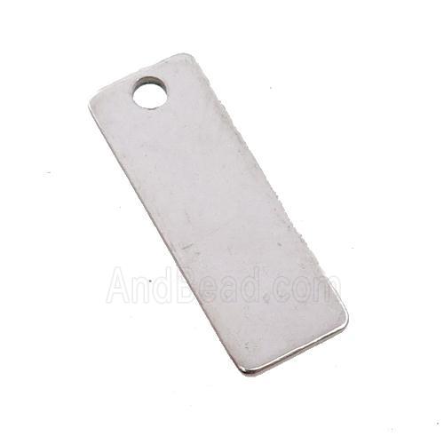Raw Stainless Steel Rectangle Pendant