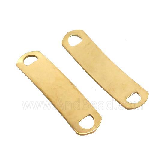 Stainless Steel Connector Bend Rectangle Gold Plated