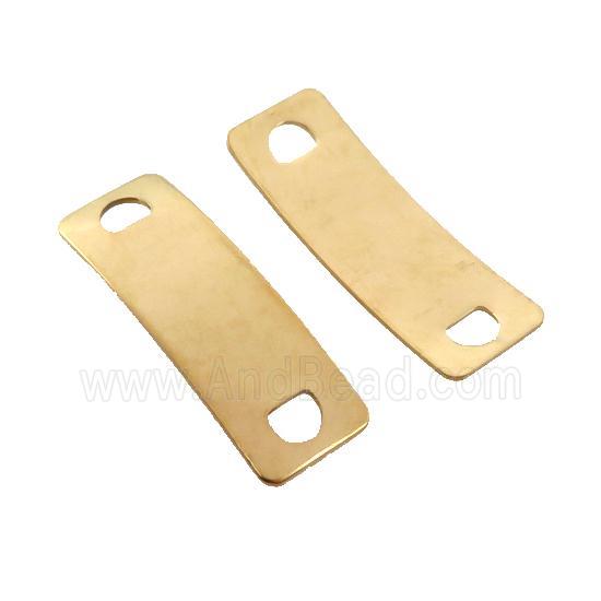Stainless Steel Connector Bend Rectangle Gold Plated