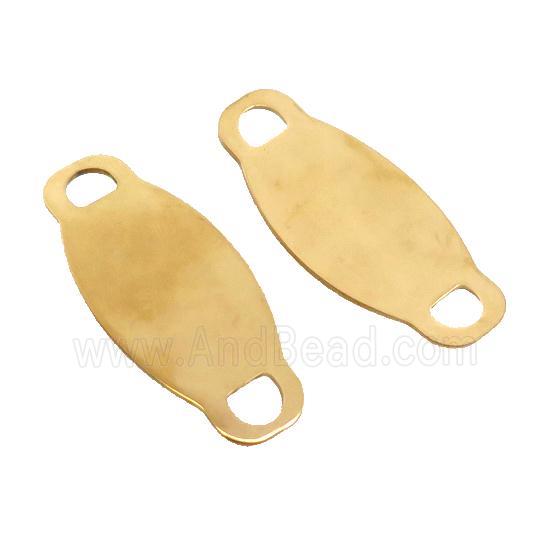 Stainless Steel Connector Bend Rectangle Gold Plated