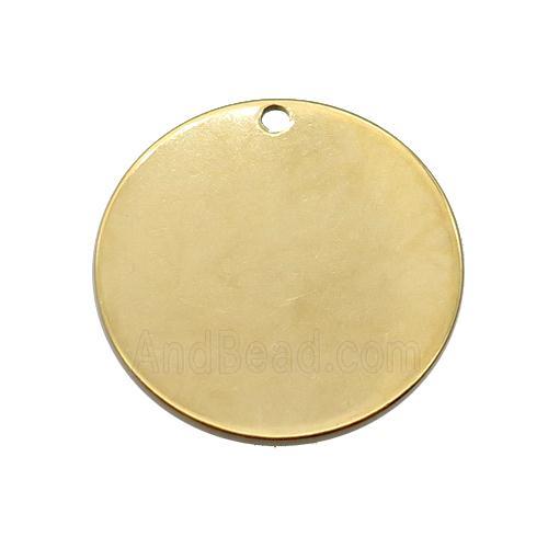 Stainless Steel Circle Pendant Gold Plated