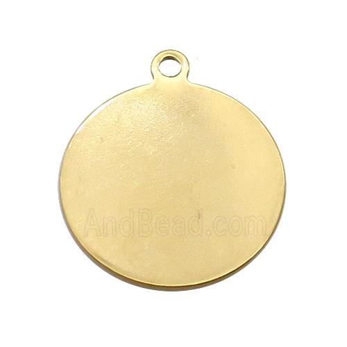 Stainless Steel Circle Pendant Gold Plated