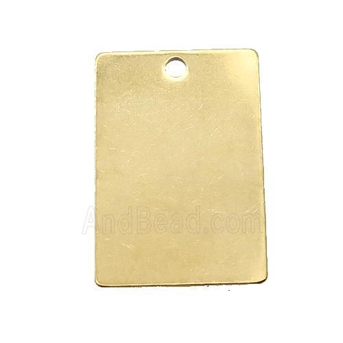 Stainless Steel Rectangle Pendant Gold Plated