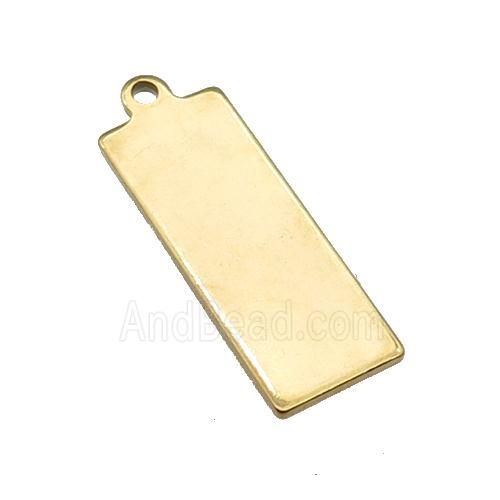 Stainless Steel Rectangle Pendant Gold Plated