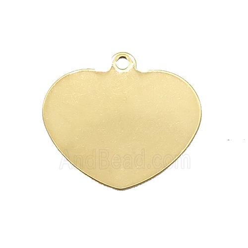Stainless Steel Heart Pendant Gold Plated