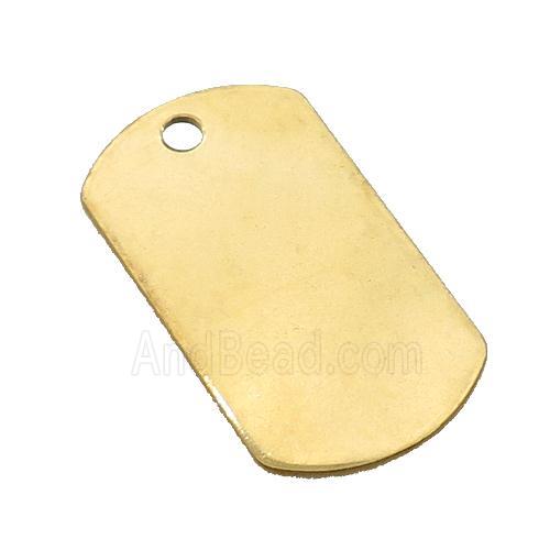Stainless Steel Rectangle Pendant Gold Plated