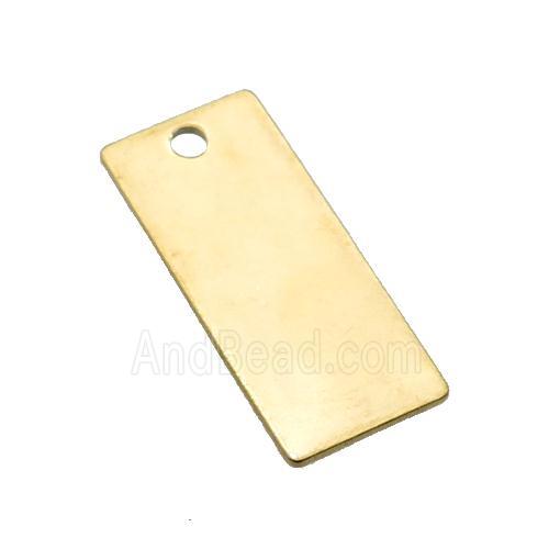 Stainless Steel Rectangle Pendant Gold Plated