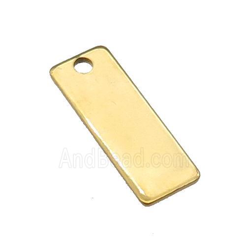 Stainless Steel Rectangle Pendant Gold Plated