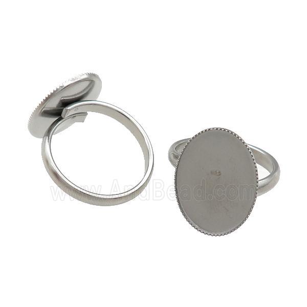 Raw Stainless Steel Ring with Pad