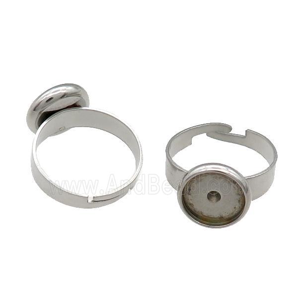 Raw Stainless Steel Ring with Pad