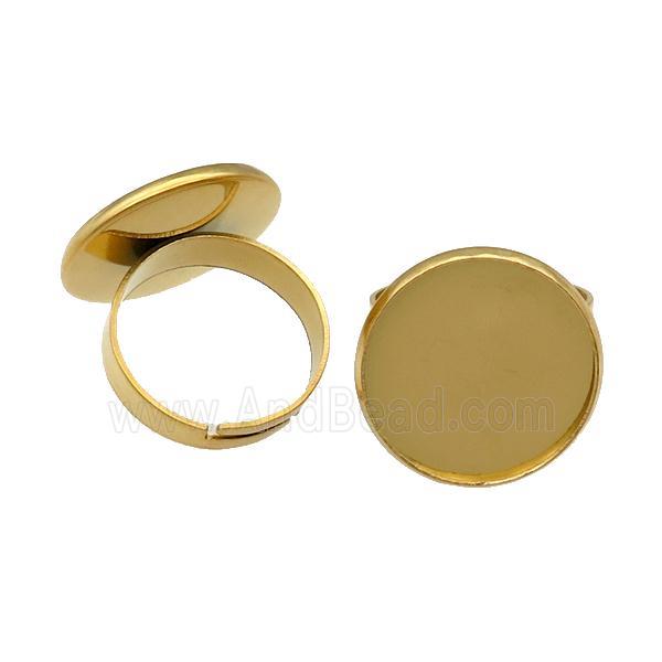 Stainless Steel Ring with Pad Gold Plated