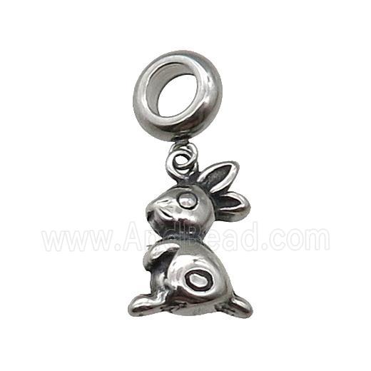 Stainless Steel Zodiac Hare Pendant Antique Silver