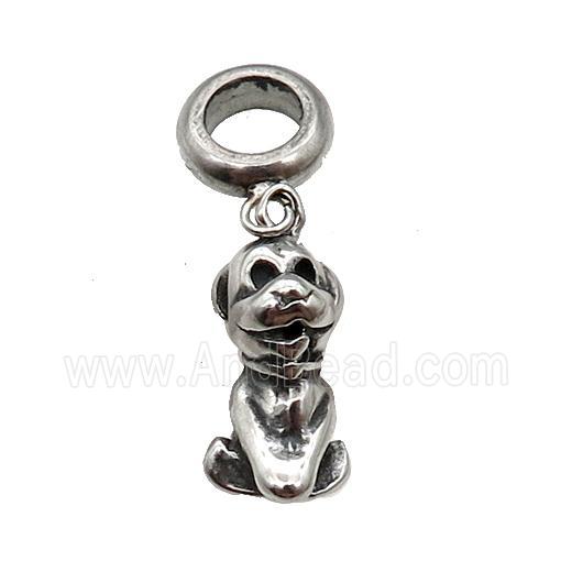 Stainless Steel Zodiac Dog Pendant Antique Silver