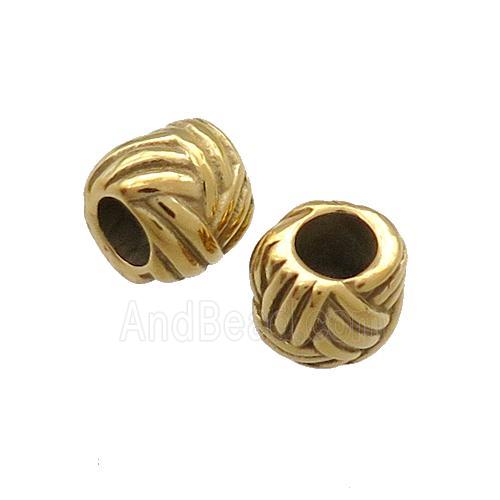 Stainless Steel Tube Beads Large Hole Gold Plated
