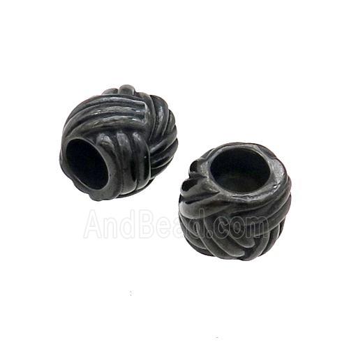 Stainless Steel Tube Beads Large Hole Black Plated
