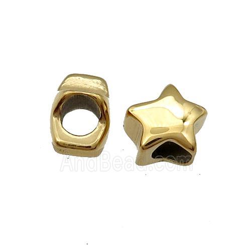 Stainless Steel Star Spacer Beads Gold Plated