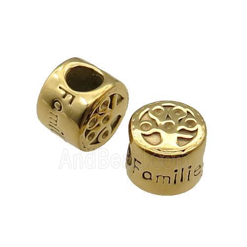 Stainless Steel Coin Button Beads Gold Plated