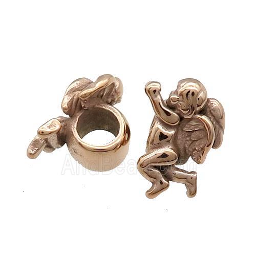 Stainless Steel Angel Charm Beads Rose Gold