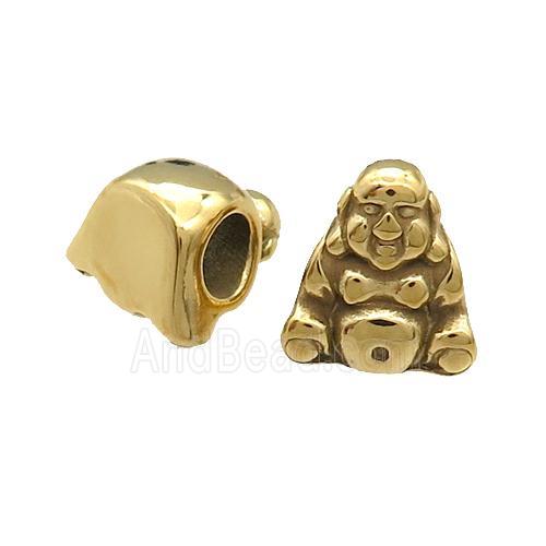 Stainless Steel Buddha Beads Large Hole Gold Plated