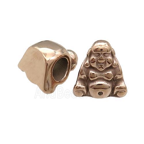 Stainless Steel Buddha Beads Large Hole Rose Gold