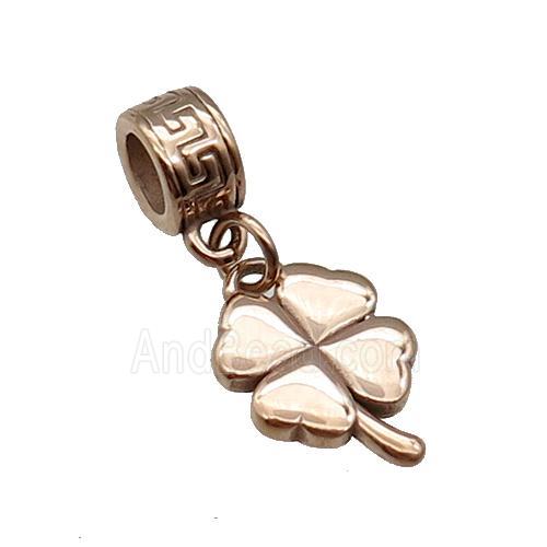 Stainless Steel Clover Pendant Rose Gold