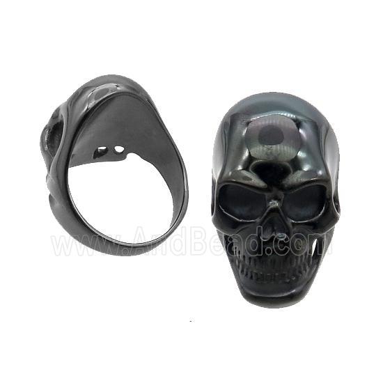 Stainless Steel Skull Ring Black Plated