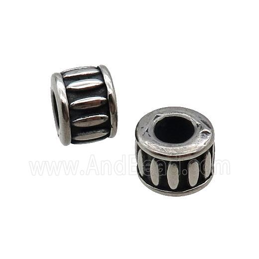 Stainless Steel Rondelle Beads Spacer Large Hole Antique Silver