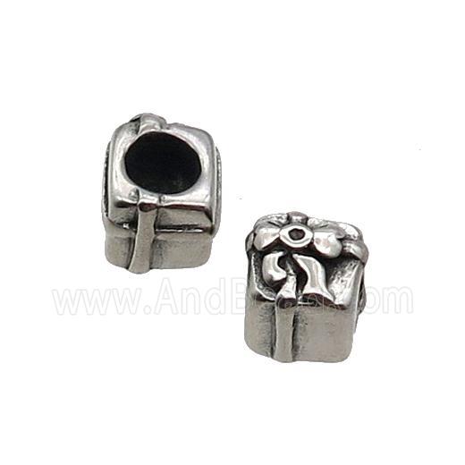 Stainless Steel Beads Gift Box Large Hole Antique Silver