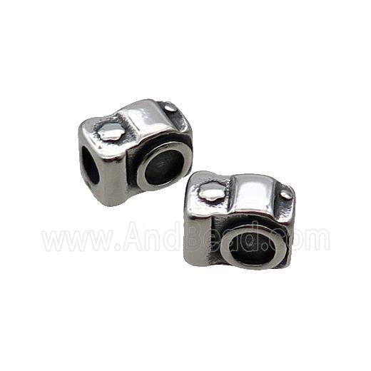 Stainless Steel Charm Beads Camera Large Hole Antique Silver