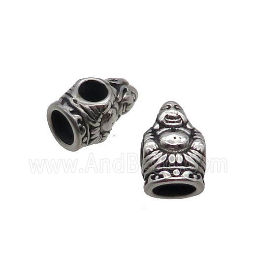 Stainless Steel Buddha Beads Large Hole Antique Silver