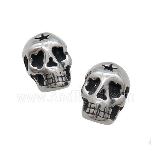 Stainless Steel Skull Beads Paracord Antique Silver