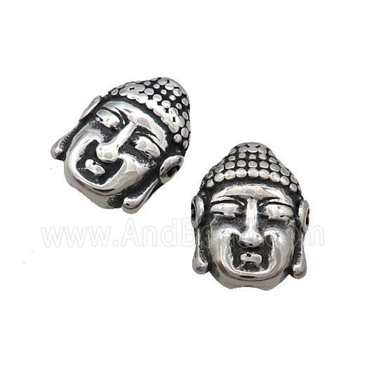 Stainless Steel Buddha Beads Antique Silver