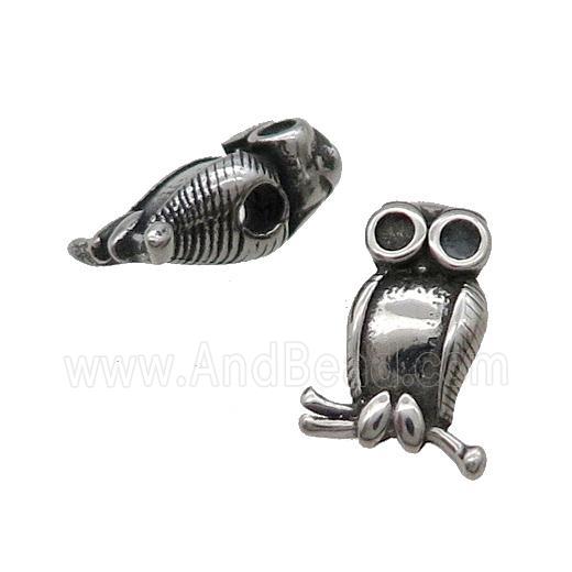 Stainless Steel Birds Beads Antique Silver