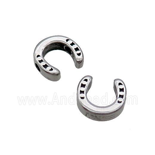Stainless Steel Horseshoe Beads Antique Silver