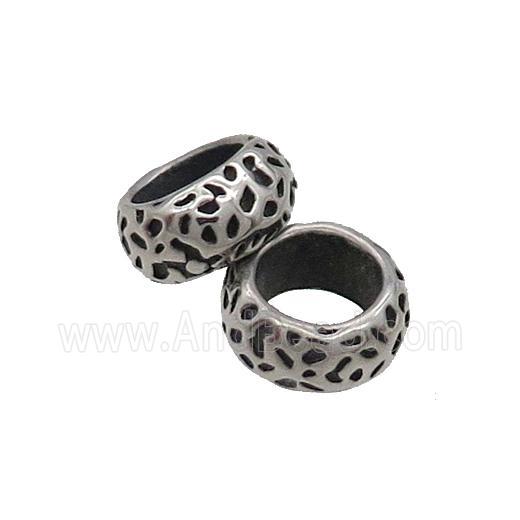 Stainless Steel Rondelle Spacer Beads Paracord Antique Silver