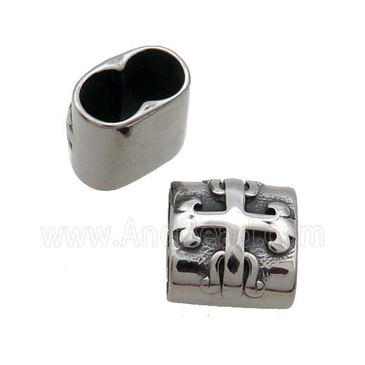 Stainless Steel Beads Paracord 2Holes Antique Silver
