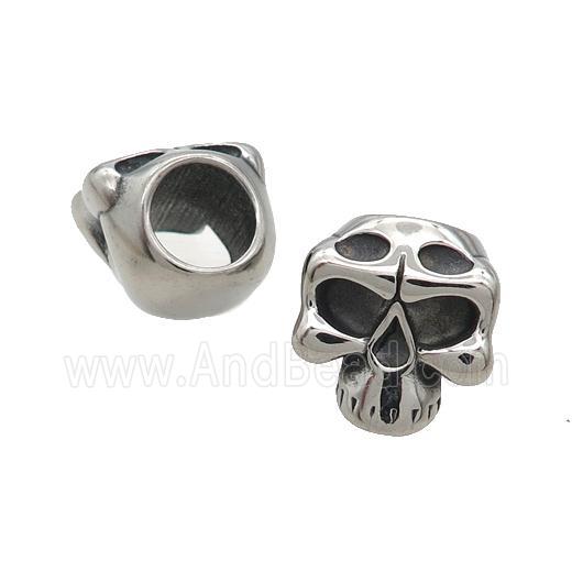 Stainless Steel Skull Beads Paracord Large Hole Antique Silver
