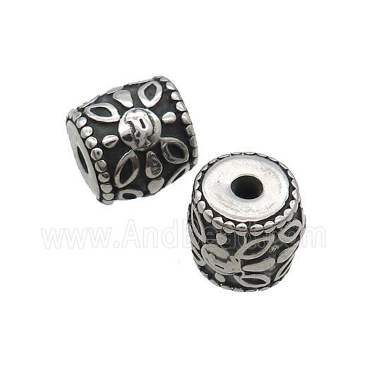 Stainless Steel Tube Beads Antique Silver