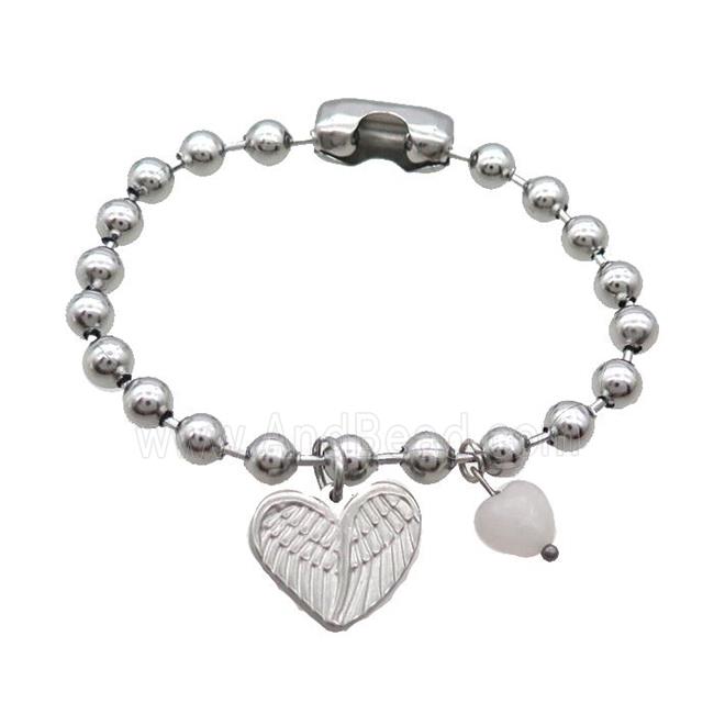 Raw Stainless Steel Bracelet Heart