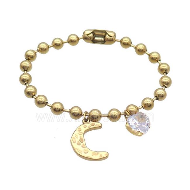 Stainless Steel Bracelet Heart Gold Plated